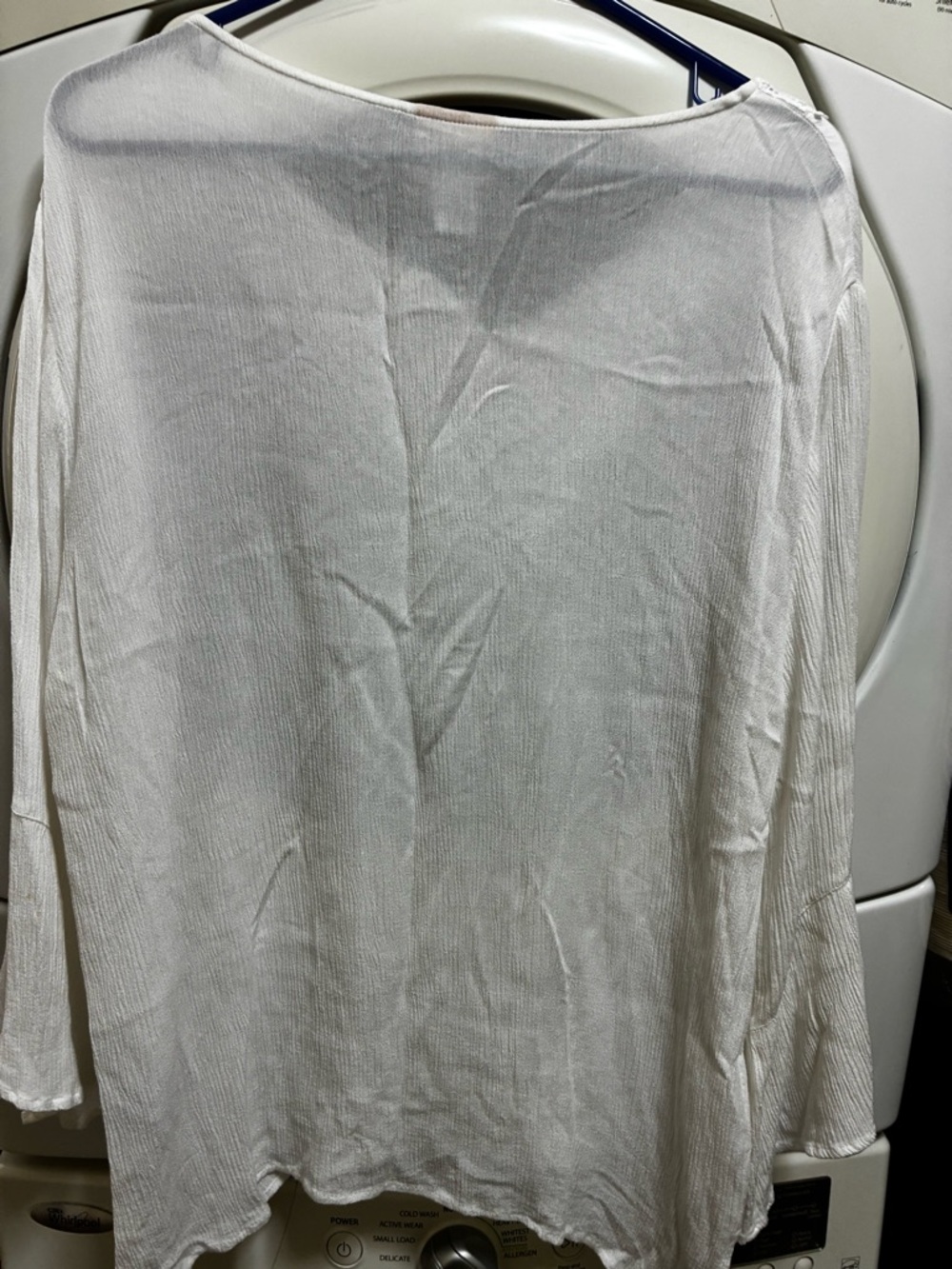 Ruby Rd. White Embroidered V-Neck Tassel Tunic - Picture 3 of 6